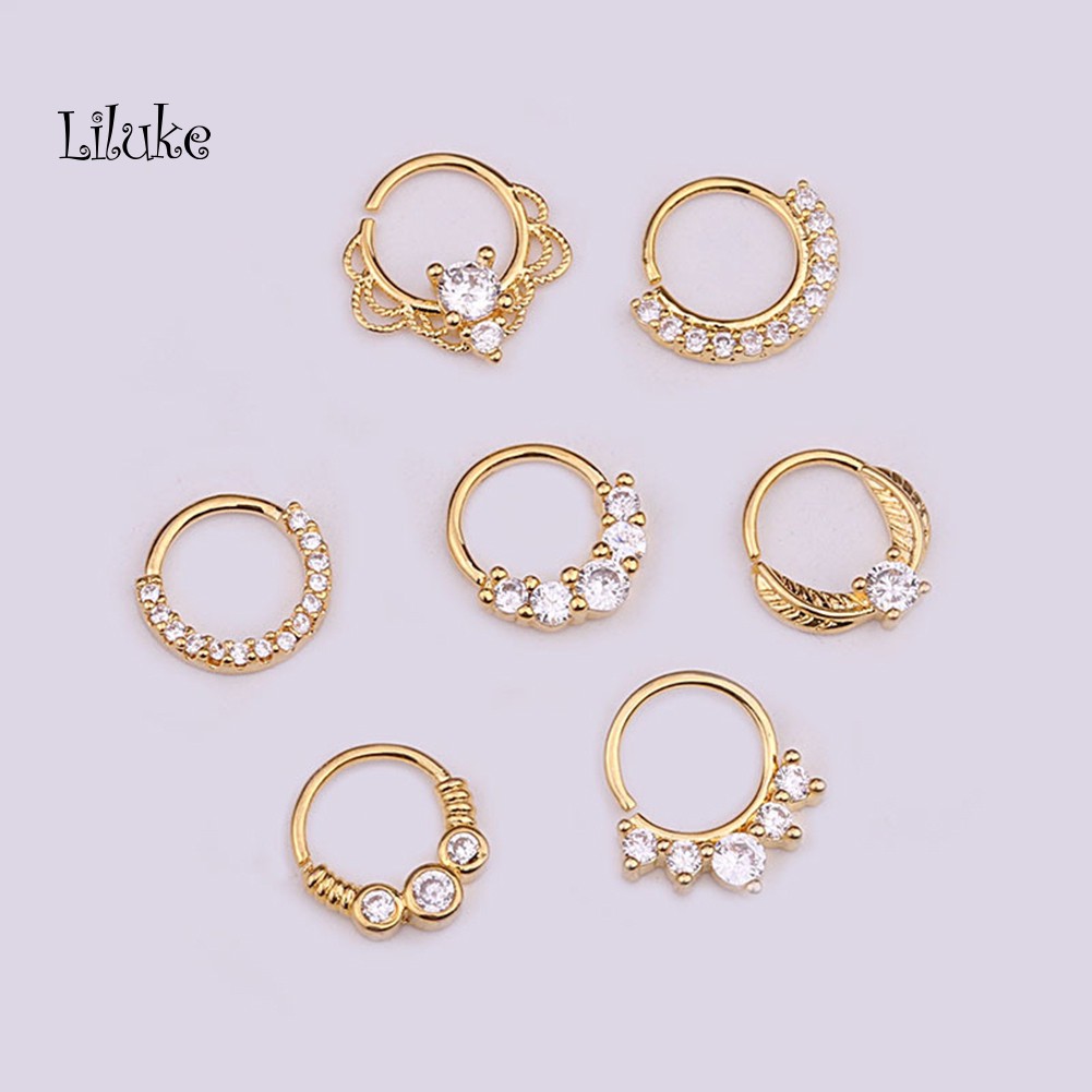 1 Khuyên Mũi Tròn Đính Đá Sang Trọng