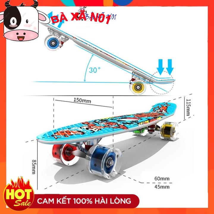 [Loại 1]Ván trượt cao cấp bánh xe phát sáng kích thước 60cm phù hợp với mọi lứa tuổi