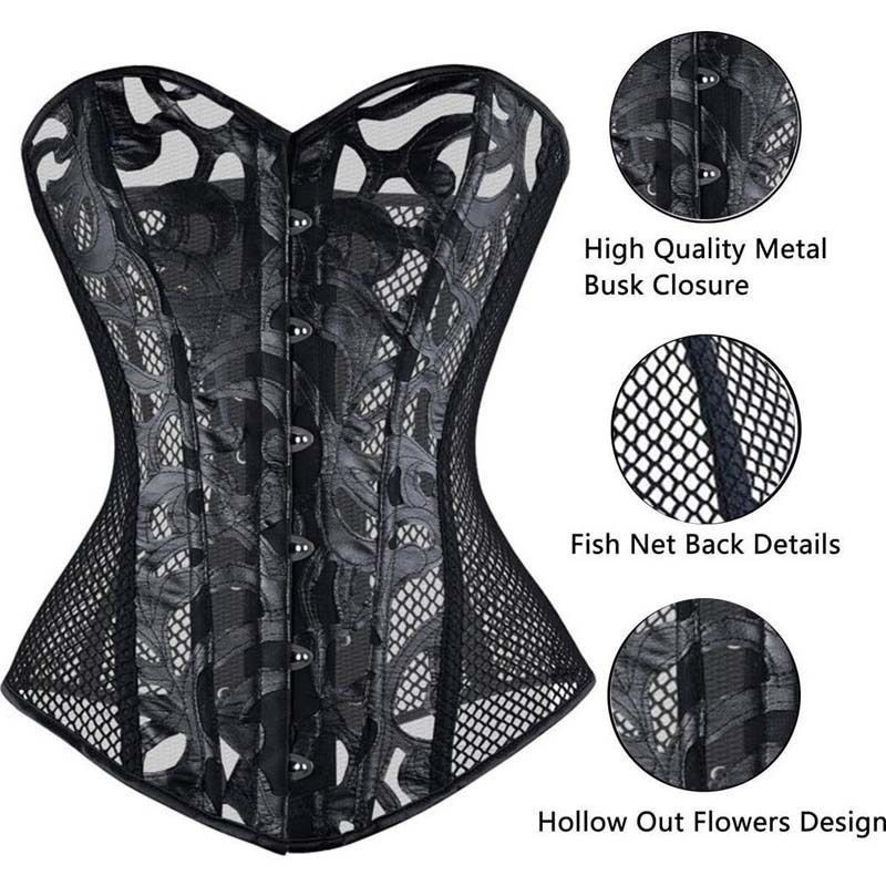 FREESHIP ĐƠN 99K_ Áo corset lưới cúp ngực định hình eo