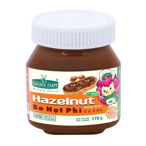 Bơ Hạt Phỉ Cacao Golden Farm 170g/ 340g