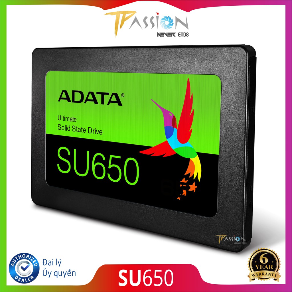 Ổ Cứng SSD 2.5 inch ADATA Ultimate SU650 - Bảo hành 6 năm 1 đổi 1 chính hãng, Sata III 6 Gbps, 3D NAND Flash