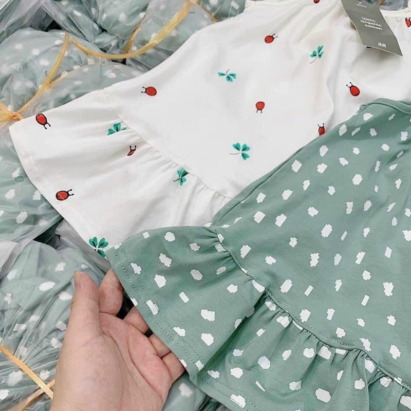 Set 2 Bộ Hai Dây Bé Gái Cotton Hoạ Tiết Xinh Xắn - Nhà Cam