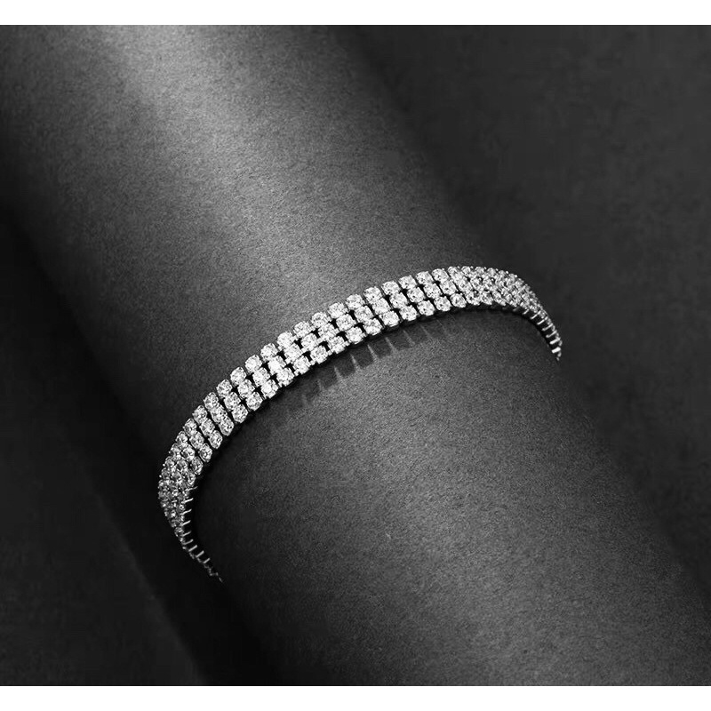 Lắc tay full 2-3 dải đá cz bạc chuẩn đẹp