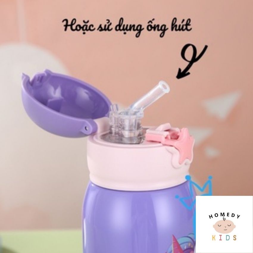 Bình giữ nhiệt cho bé đi học đi chơi cute dễ thương bình tập uống nước bình đựng thực phẩm, đựng sữa BN05 Homedy Kids