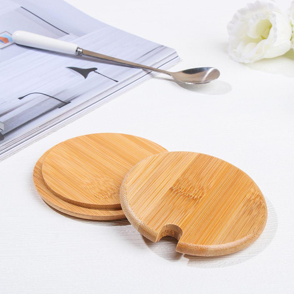 Nắp Đậy Cốc Nước Miệng Rộng Bằng Gỗ Tre Tương Thích Với Nhà Bếp