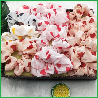 Scrunchies hoa cúc dây buộc tóc phụ kiện thời trang basic