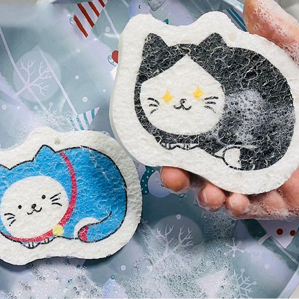Miếng Bọt Biển Rửa Chén Hình Mèo Hoạt Hình Dễ Thương