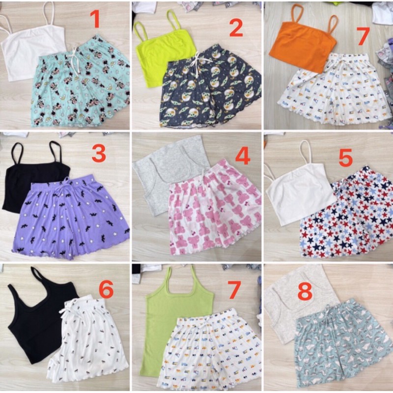 Quần ngủ hình chất cotton thấm mồ hôi siu mát