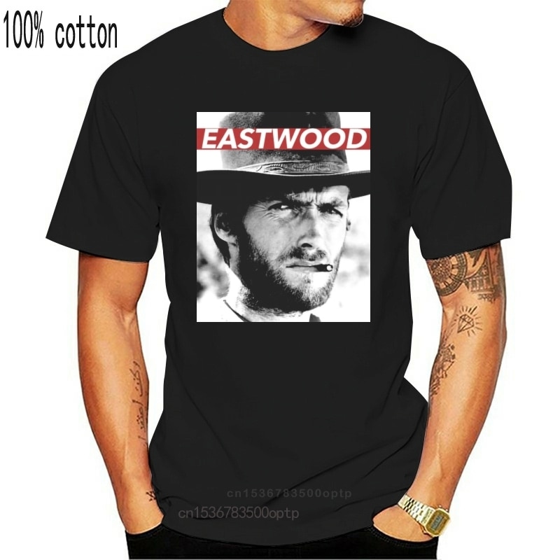 Awesome Men T-shirts Clint Eastwood Vintage Short Sleeve Cotton O Neck Plus Size T Shirt for Male Clothing Top Tee Plus Size