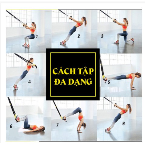 Dây kháng lực tập gym TRX P3, dây treo kháng lực đa năng tập Gym chính hãng TOPBODY-DTREO01