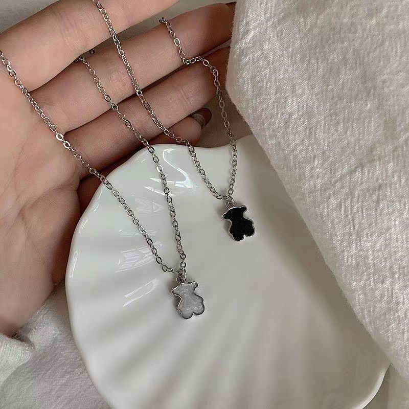 Vòng cổ Dáng Dài Mặt Hình Gấu Dễ Thương Phong Cách Hàn Quốc