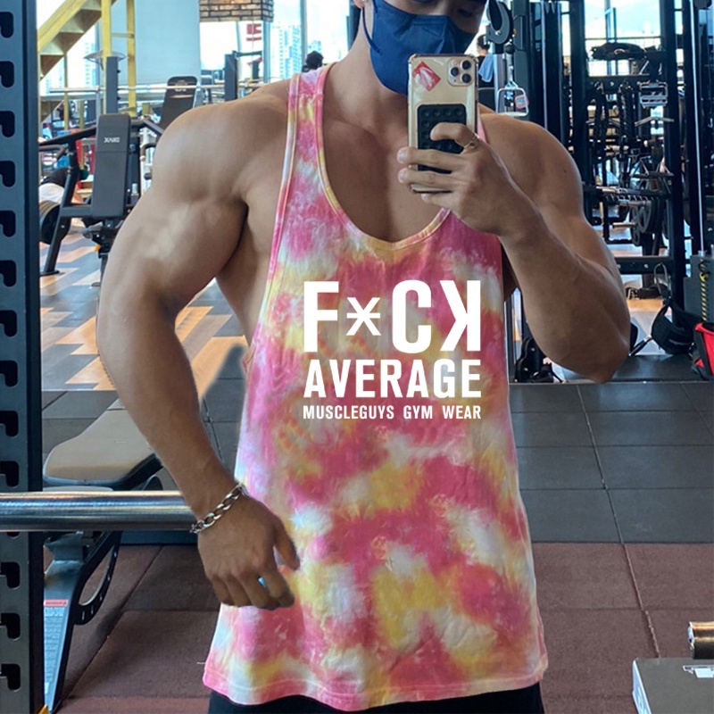 Áo Thun Ba Lỗ Họa Tiết Rằn Ri Phối Lưới Thoáng Khí Cho Nam Tập Thể Thao