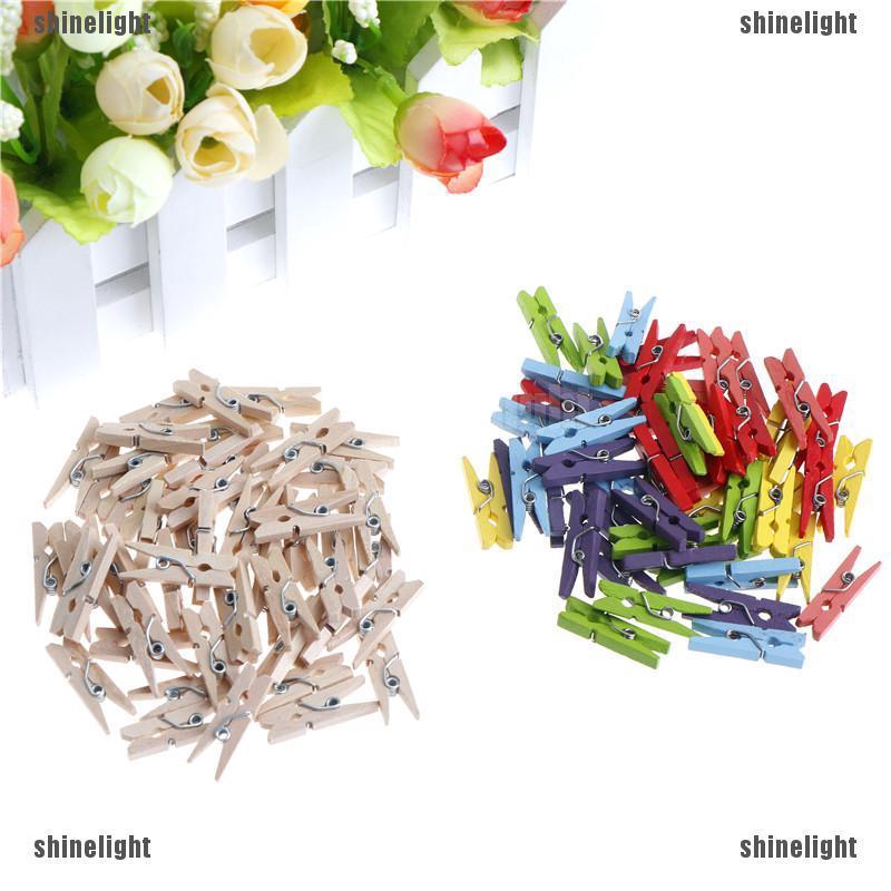 Set 50 Kẹp Gỗ mini 25mm Kẹp Ảnh Trang Trí Tiện Lợi