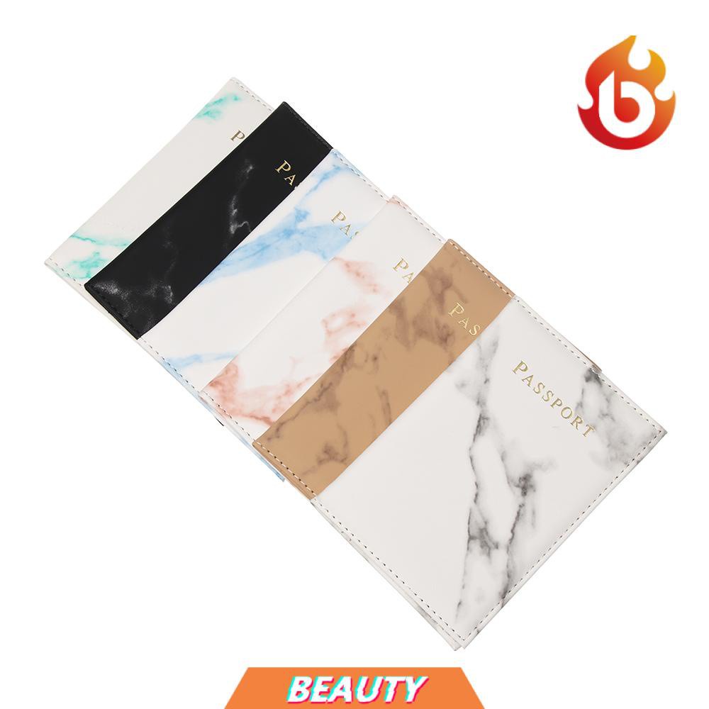 Bìa hộ chiếu bằng da PU chống nước họa tiết cẩm thạch thời trang
