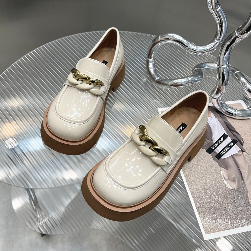 Giày lười IELGY da bóng đế dày siêu nhẹ thời trang cho nữ