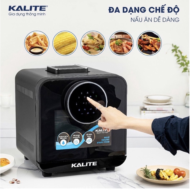 Nồi chiên hơi nước Kalite Steam Star, nồi chiên không dầu 15L, hấp nướng 3 trong 1- chính hãng kalite, Bảo hành 24 tháng