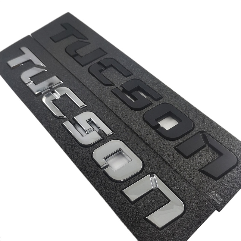 1 Miếng Dán Logo TUCSON Màu Đen Bằng ABS Dùng Trang Trí Cốp Sau Xe Hơi HYUNDAI