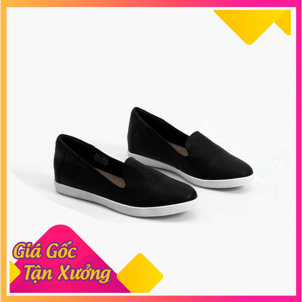 Giày Slipon Đế Cao Su Trắng Siêu Nhẹ Họa Tiết Cắt Laze Pixie X373