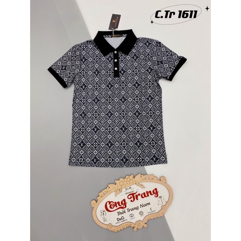 ⚡️𝐅𝐑𝐄𝐄 𝐒𝐇𝐈𝐏⚡️Áo phông Polo LV - Áo polo hoa tiết LV nam hàng cao cấp có sẵn
