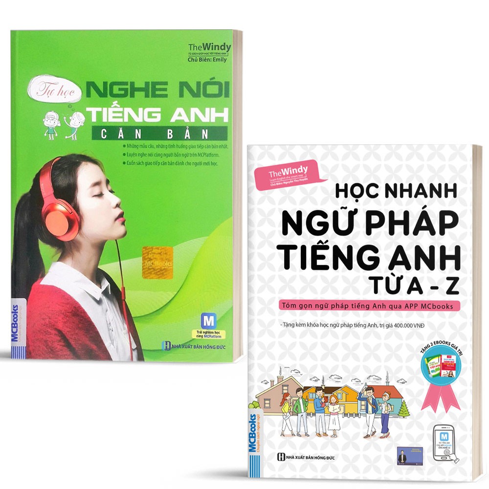 Sách - Combo Học Nhanh Ngữ Pháp Tiếng Anh Từ A - Z và Tự Học Nghe Nói Tiếng Anh Căn Bản - Kèm App Học Online