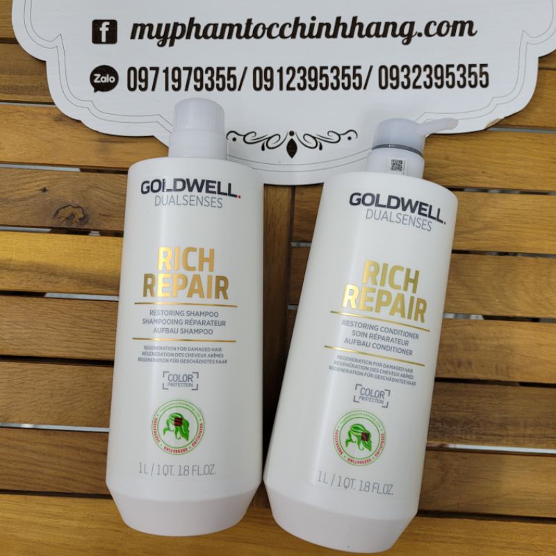 LẺ DẦU GỘI HOẶC DẦU XẢ PHỤC HỒI GOLDWELL RICH REPAIR 1000ML