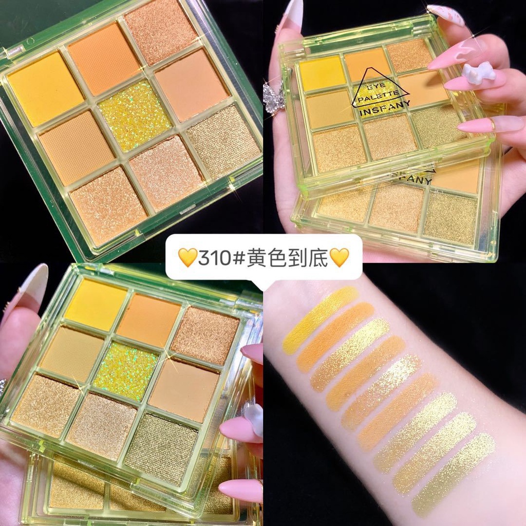 Hàng Mới Về Bảng Phấn Mắt 9 Màu Sắc Chống Mồ Hôi Trang Điểm Tiện Dụng