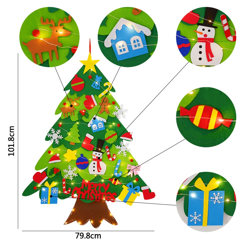 Phụ kiện treo trang trí cây thông noel bằng vải nỉ thủ công