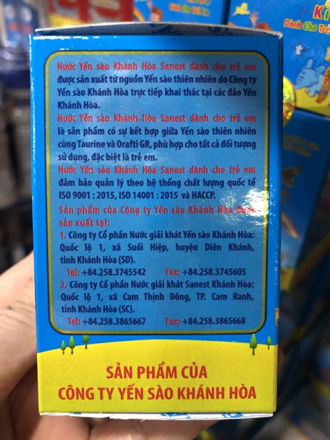 Date 2023- Yến Sào Khánh Hoà SANEST Kid 62ml