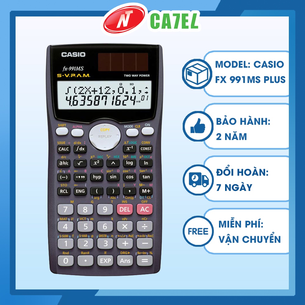 Máy tính CASIO FX 991MS hàng chính hãng bảo hành 2 năm NT CATEL