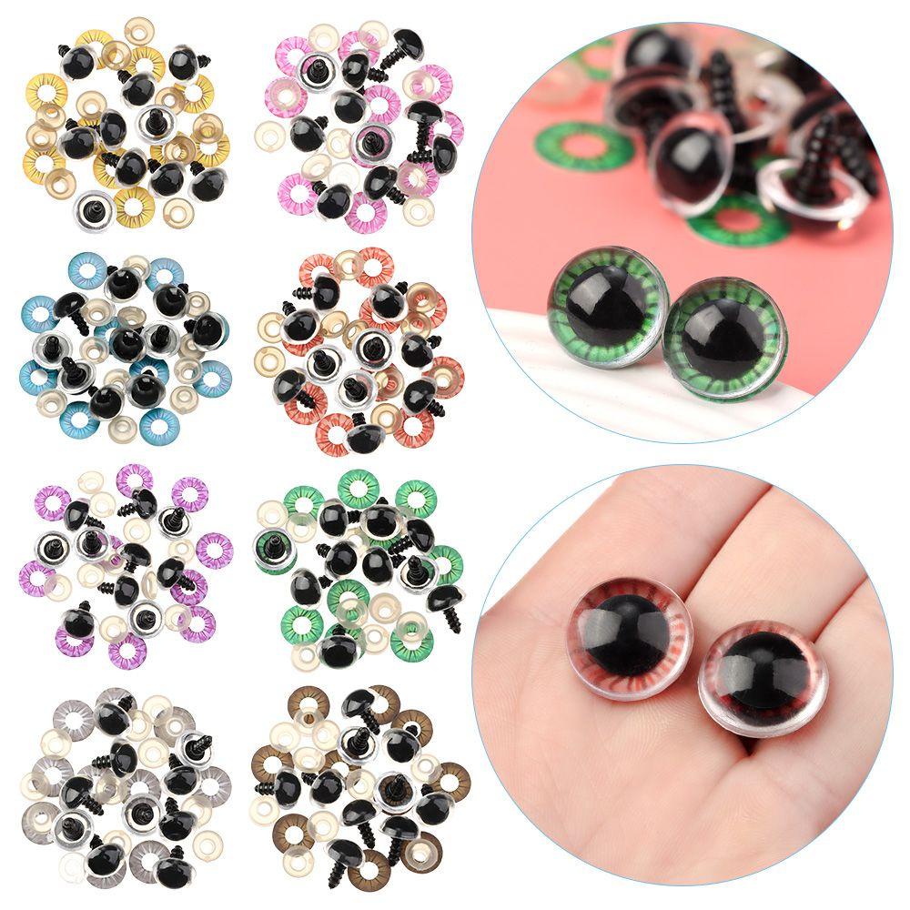 Set 10 / 5 Cặp Mắt Màu Cầu Vồng Chất Lượng Cao Kèm Vòng Đệm Cho Búp Bê
