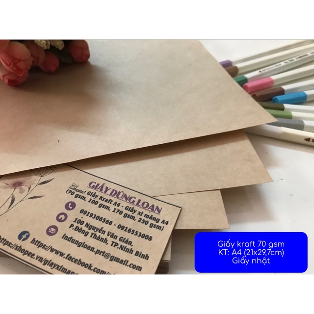 100 TỜ GIẤY KRAFT 70 gsm A4