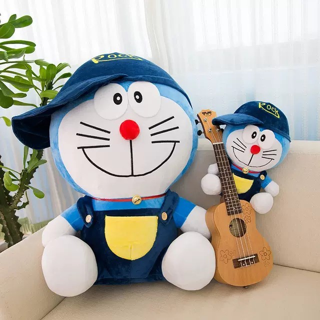 Gấu Bông Mèo Máy Doremon Doraemon Đô rê mon Đội Mũ Rock Cao Cấp Gấu Bông Hama