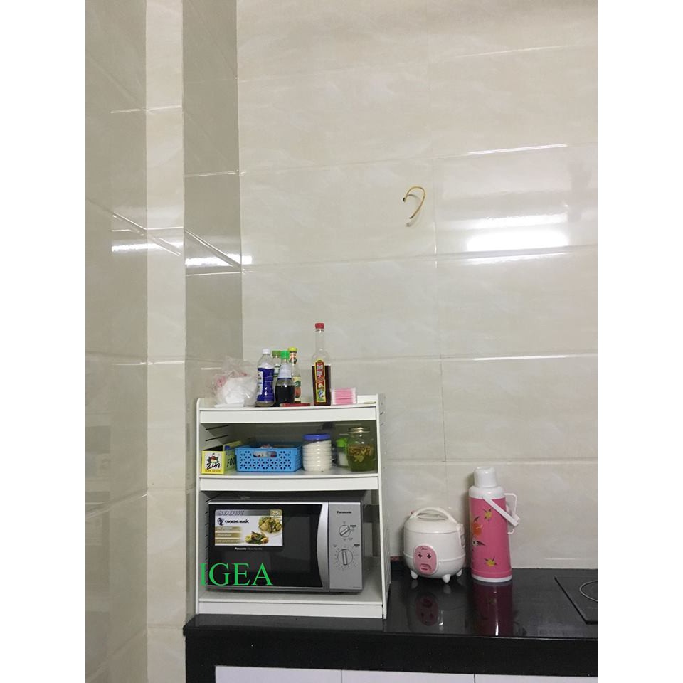 Kệ lò vi sóng 3 tầng, kệ gia vị nhà bếp để nồi cơm, ấm siêu tốc chống nước IG257.2