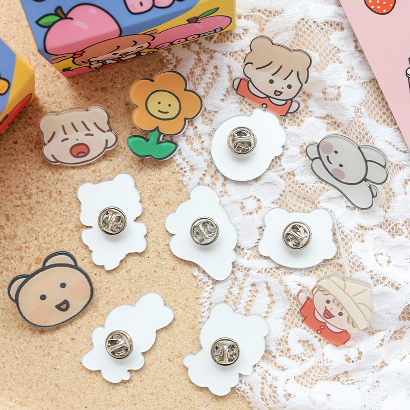 Bộ 3 Huy Hiệu Cài Áo Kiểu Hoạt Hình Đáng Yêu