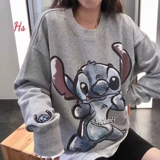 Áo sweater nỉ stitch dáng rộng