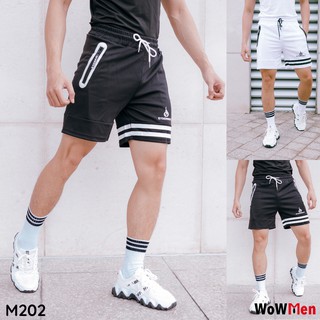 Quần Thun Nam Ngắn Trên Gối Phối Sọc Tập Gym Thể Thao Cao Cấp - M202