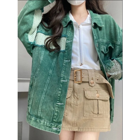 Áo Khoác Denim Dáng Rộng Thời Trang Mùa Thu Cho Nữ