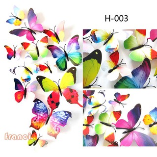 Bộ 12 con bướm nam châm 3D dán tường