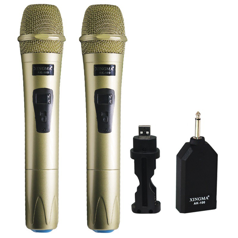 [Mã ELHACE giảm 4% đơn 300K] Bộ 2 micro karaoke không dây thế hệ mới Xingma AK-100