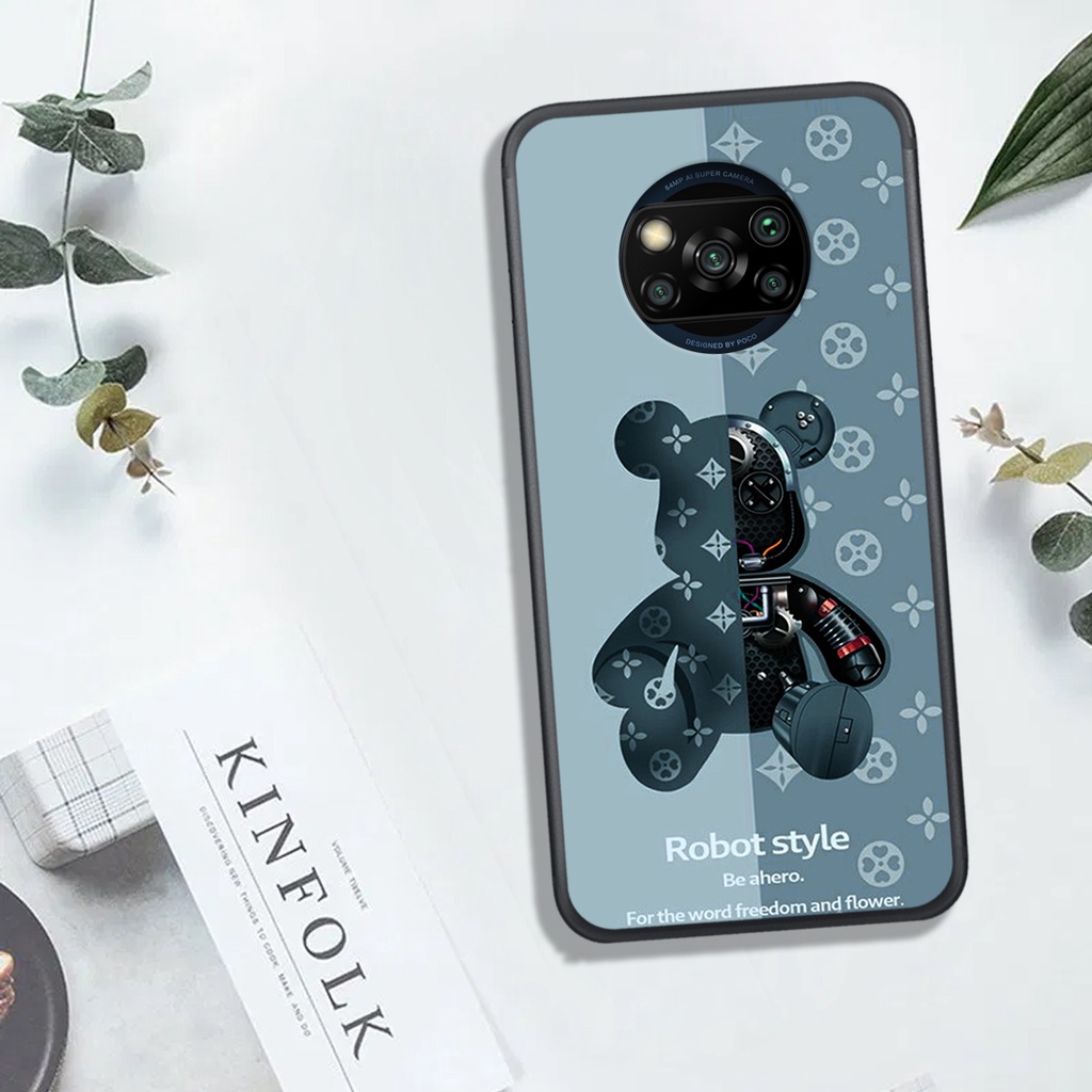 [HOT]ỐP XIAOMI POCO X3  , In Hình Gấu Robot họa tiết L-V màu sắc cực đẹp.