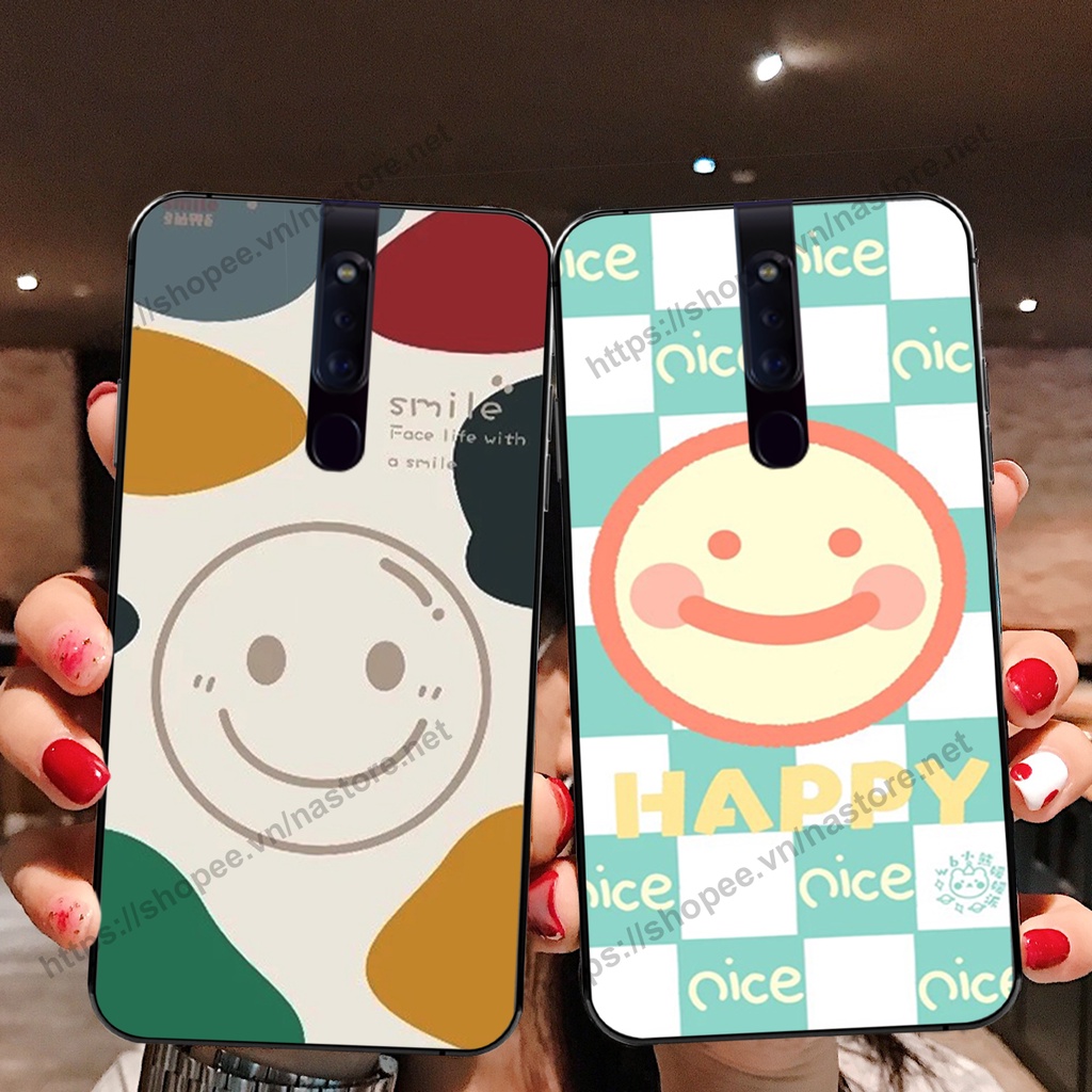 Ốp lưng Oppo F11 / F11 Pro mặt cười, họa tiết caro đơn giản đẹp cute