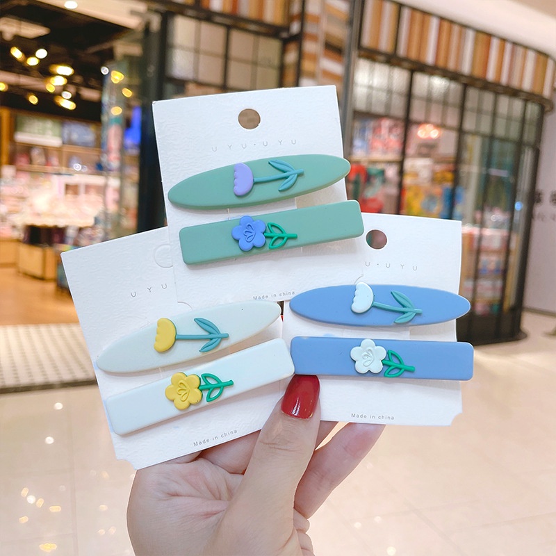 Kẹp Tóc Mái Vịt Hình Hoa Màu Sắc Ngọt Ngào Dễ Thương
