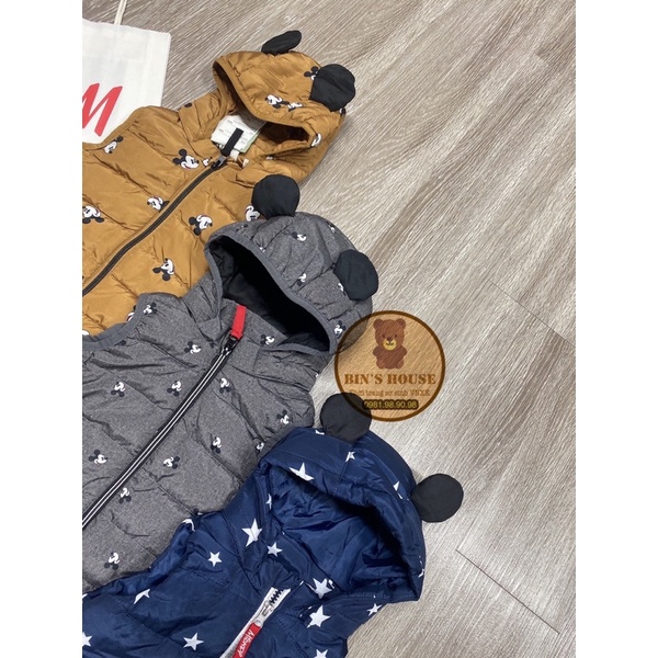 Áo gile phao Mickey cho bé sz 4-18M