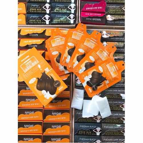 1 gói 15gr gói  Nhuộm Tóc Thảo Dược Dyeing Pyeonan Hàn Quốc - Nâu Socola