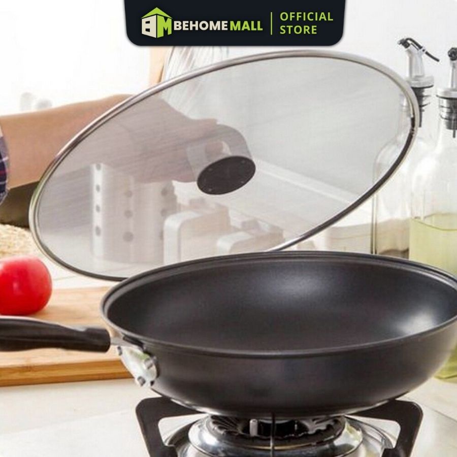 Nắp lưới chắn mỡ inox BEHOMEMALL nắp đậy chảo chống bắn văng dầu khi chiên 25cm 28cm 33cm