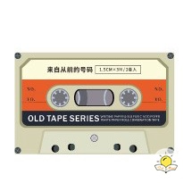 Bộ 2 dải washi tape hình cuộn băng radio kiểu cổ điển trang trí take note WA07