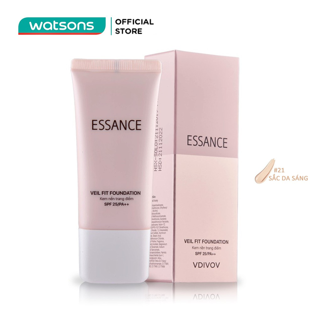 Kem Nền Essance Vdivov Veil Fit Foundation 30ml .#21 Sand Ivory Tông Da Sáng