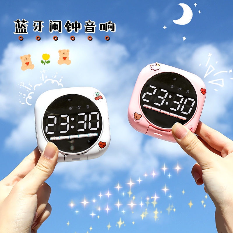Loa Bluetooth không dây mini kiêm đồng hồ hoạt hình dễ thương đa năng