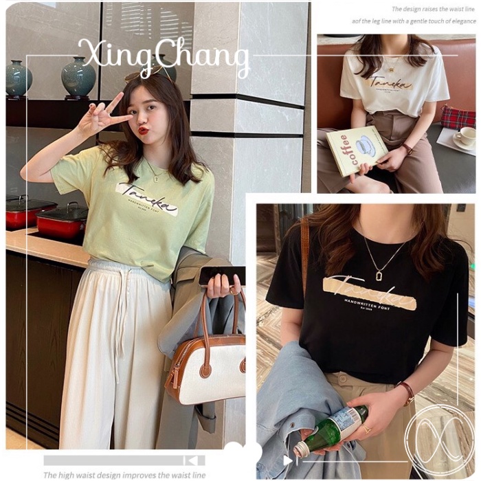 Áo phông nữ đẹp, áo phông công sở thanh lịch cotton đẹp dễ mặc in Taneka mã NXC69