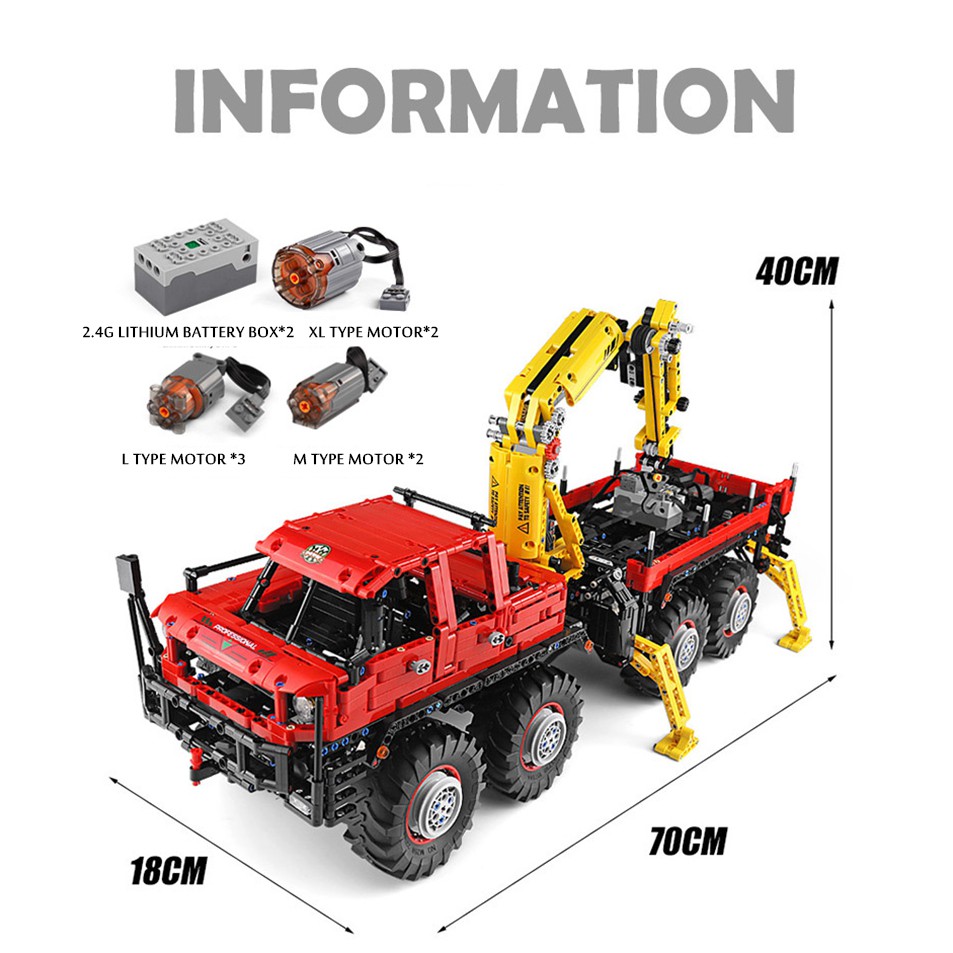 BỘ Lắp rápMô hình TECHNIC Mould king 13146 RC Technic Articulated 8×8 Off-road truck MOC-15805 điều khiển từ xa